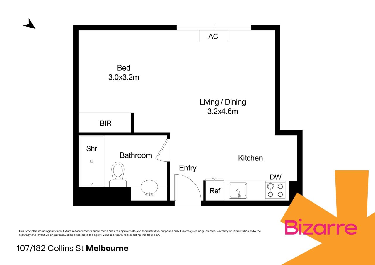 107/182 Collins Street, Melbourne VIC 3000 floorplan 1
