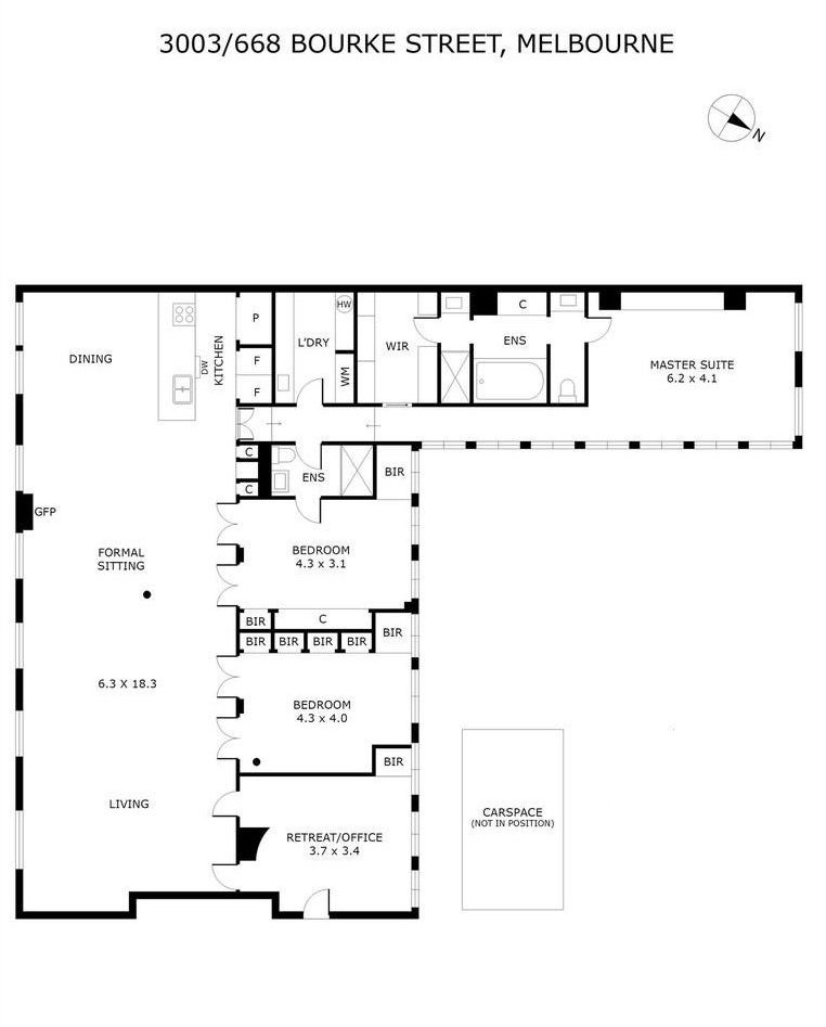3003/668 Bourke Street, Melbourne VIC 3000 floorplan 1