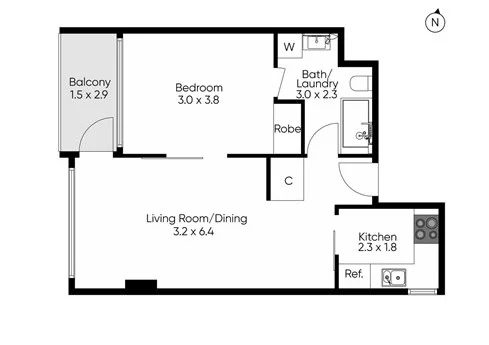14.2/201 Spring Street, Melbourne VIC 3000 floor plan 1