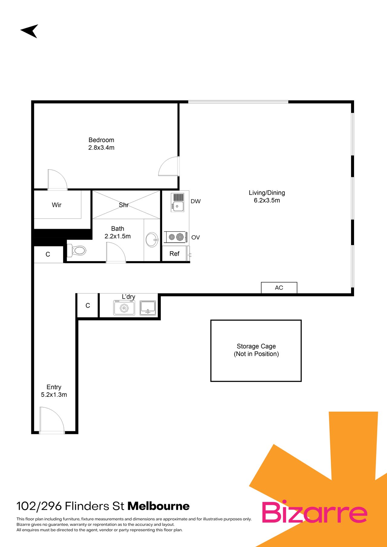 102/296 Flinders Street, Melbourne VIC 3000 floorplan 1