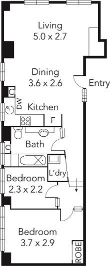 3A/237 Flinders Lane, Melbourne VIC 3000 floor plan 1